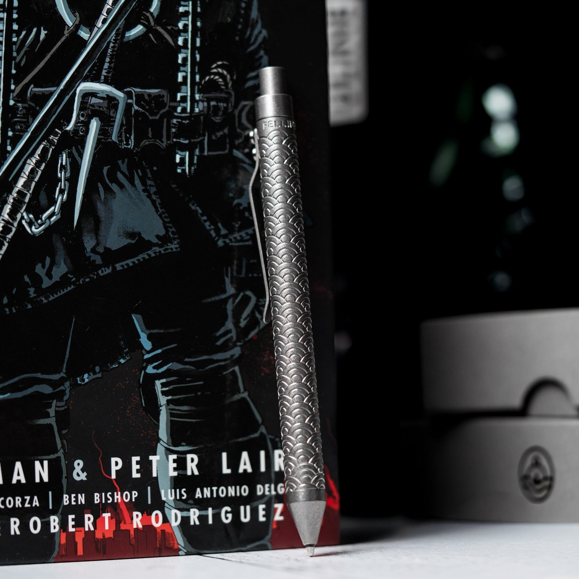 Drop Date (05/27): Fellhoelter x URBAN TiCkler Pen - Stonewashed Seigaiha Titanium - URBAN EDC®