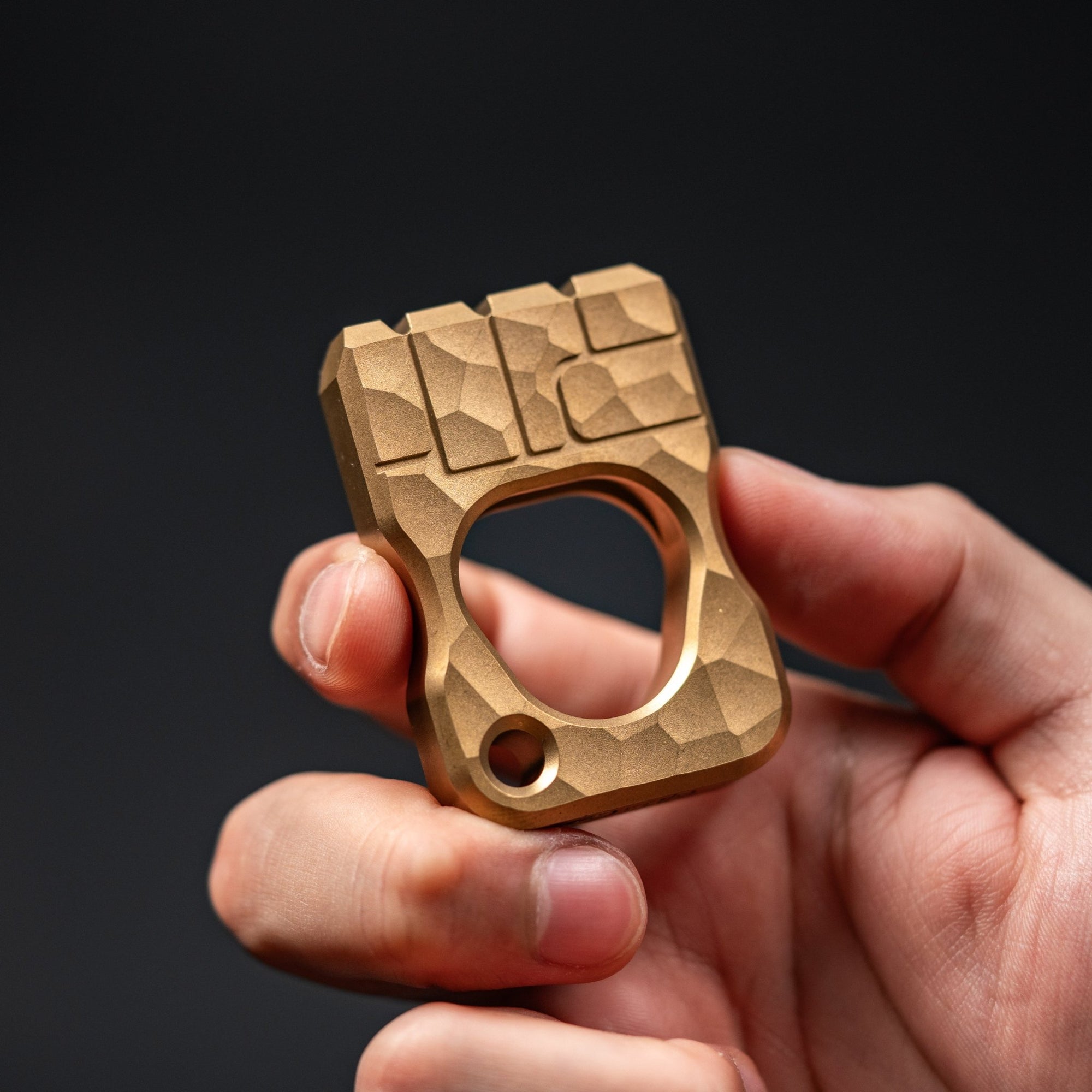 Drop Date (05/27): URBAN Fist Bump Bottle Opener - Stonewashed Brass w/ Hammered Texture - URBAN EDC®
