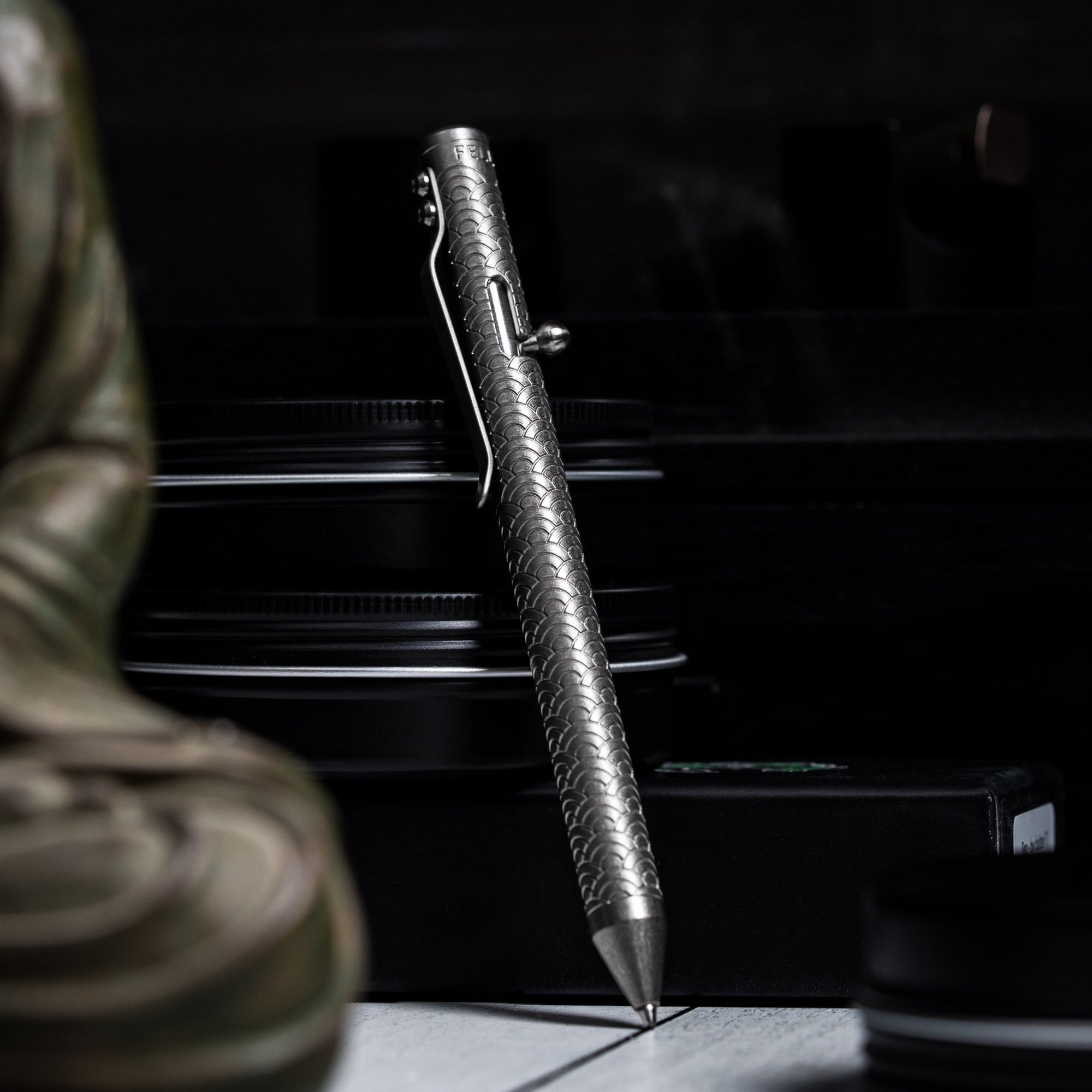 Drop Date (06/10): Fellhoelter x URBAN TiBolt Pen - Stonewashed Seigaiha Titanium - URBAN EDC®