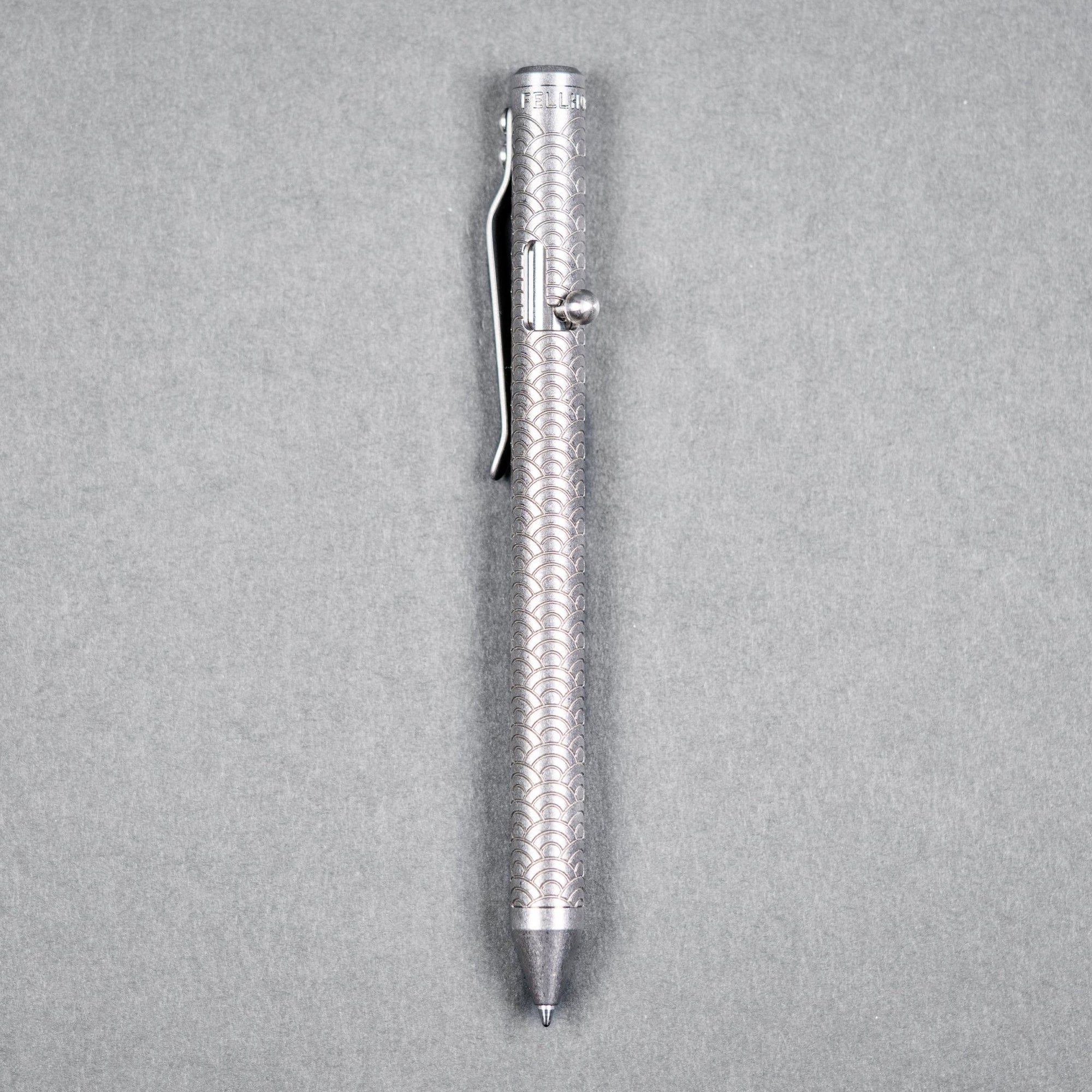Drop Date (06/10): Fellhoelter x URBAN TiBolt Pen - Stonewashed Seigaiha Titanium - URBAN EDC®