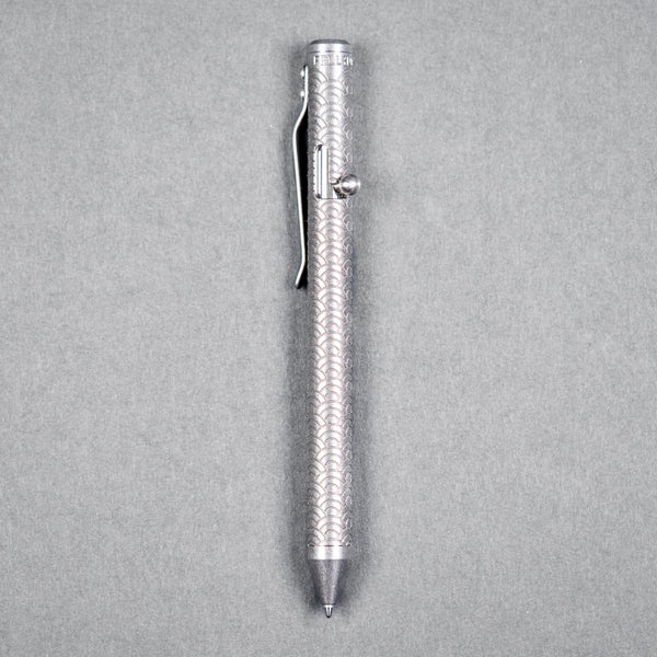 Drop Date (06/10): Fellhoelter x URBAN TiBolt Pen - Stonewashed Seigaiha Titanium - URBAN EDC®