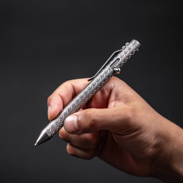 Drop Date (06/10): Fellhoelter x URBAN TiBolt Pen - Stonewashed Seigaiha Titanium - URBAN EDC®