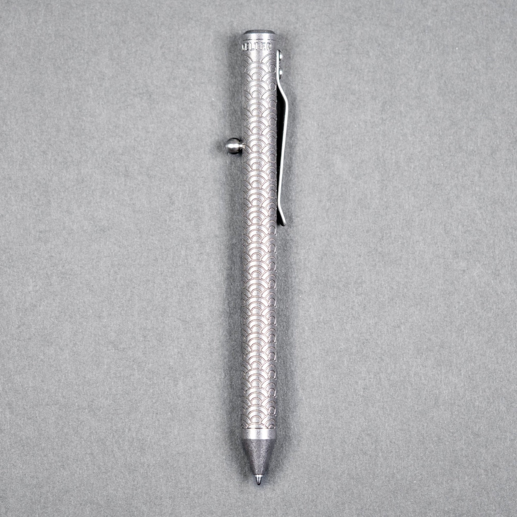 Drop Date (06/10): Fellhoelter x URBAN TiBolt Pen - Stonewashed Seigaiha Titanium - URBAN EDC®