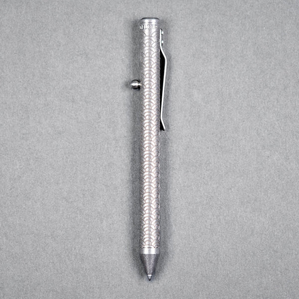 Drop Date (06/10): Fellhoelter x URBAN TiBolt Pen - Stonewashed Seigaiha Titanium - URBAN EDC®