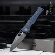Drop Date (06/10): URBAN Castellan Non - Flipper - Acid - Etched Vanax & Darkwashed Blurple Titanium w/ Rock Texture - URBAN EDC®