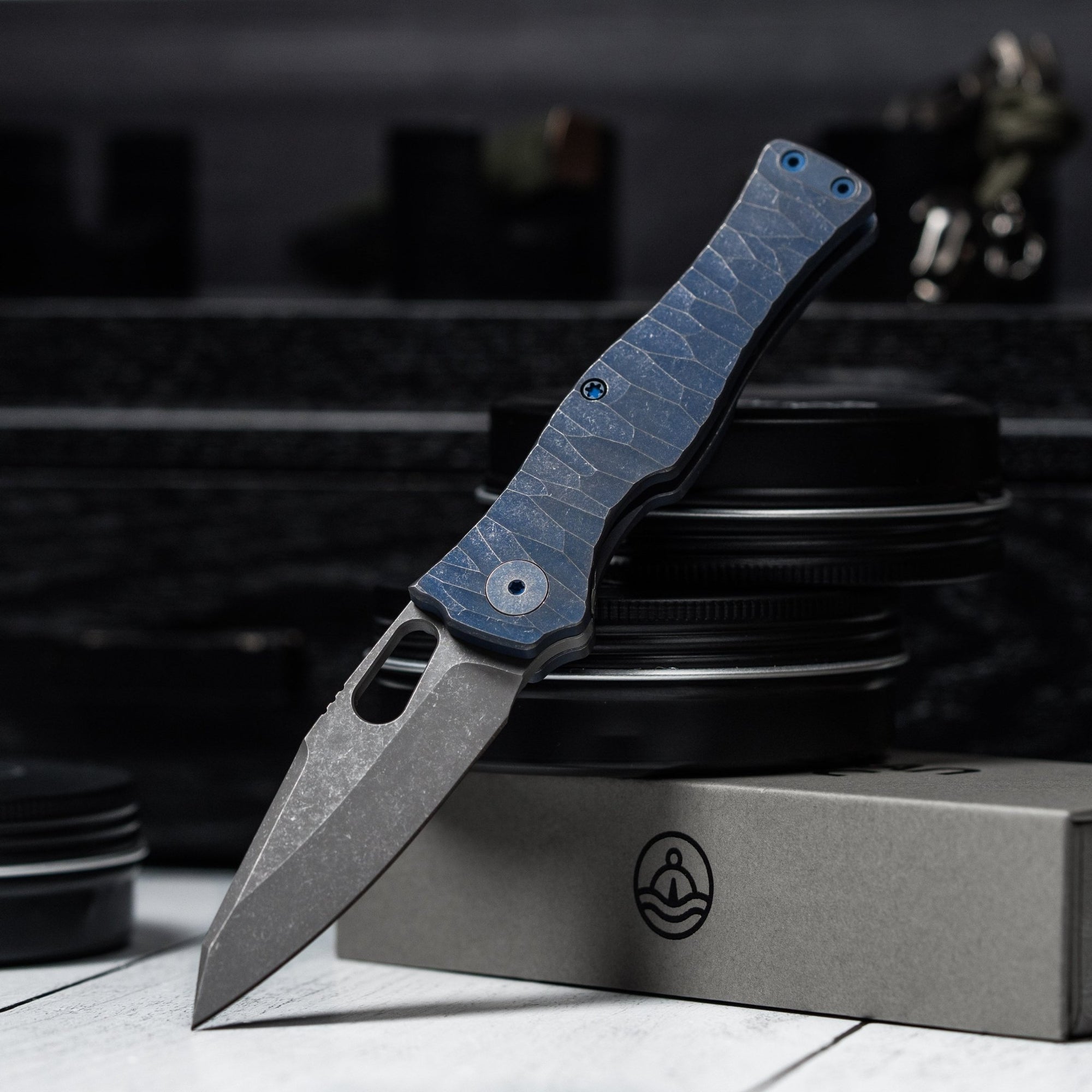 Drop Date (06/10): URBAN Castellan Non - Flipper - Acid - Etched Vanax & Darkwashed Blurple Titanium w/ Rock Texture - URBAN EDC®