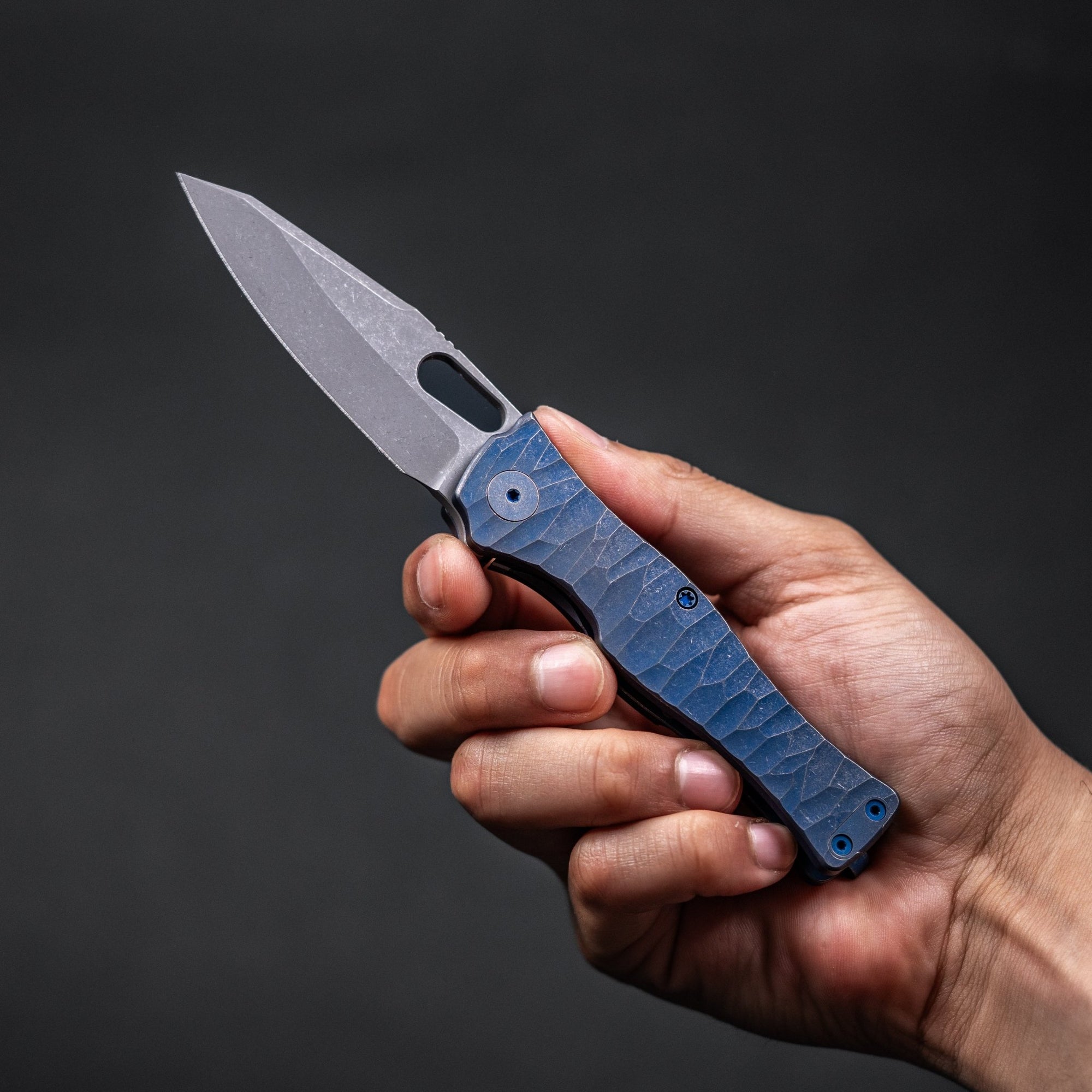Drop Date (06/10): URBAN Castellan Non - Flipper - Acid - Etched Vanax & Darkwashed Blurple Titanium w/ Rock Texture - URBAN EDC®