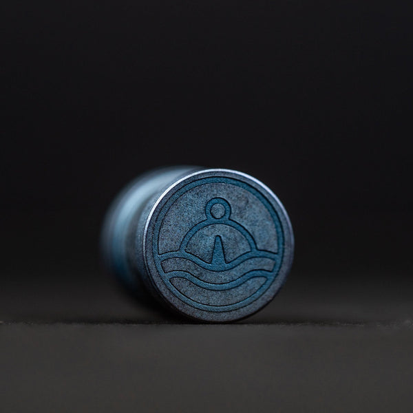 Drop Date (06/17): Collins Trace Manufacturing x URBAN 'The End' Bead - Blue Titanium Chaos Seigaiha™ - URBAN EDC®