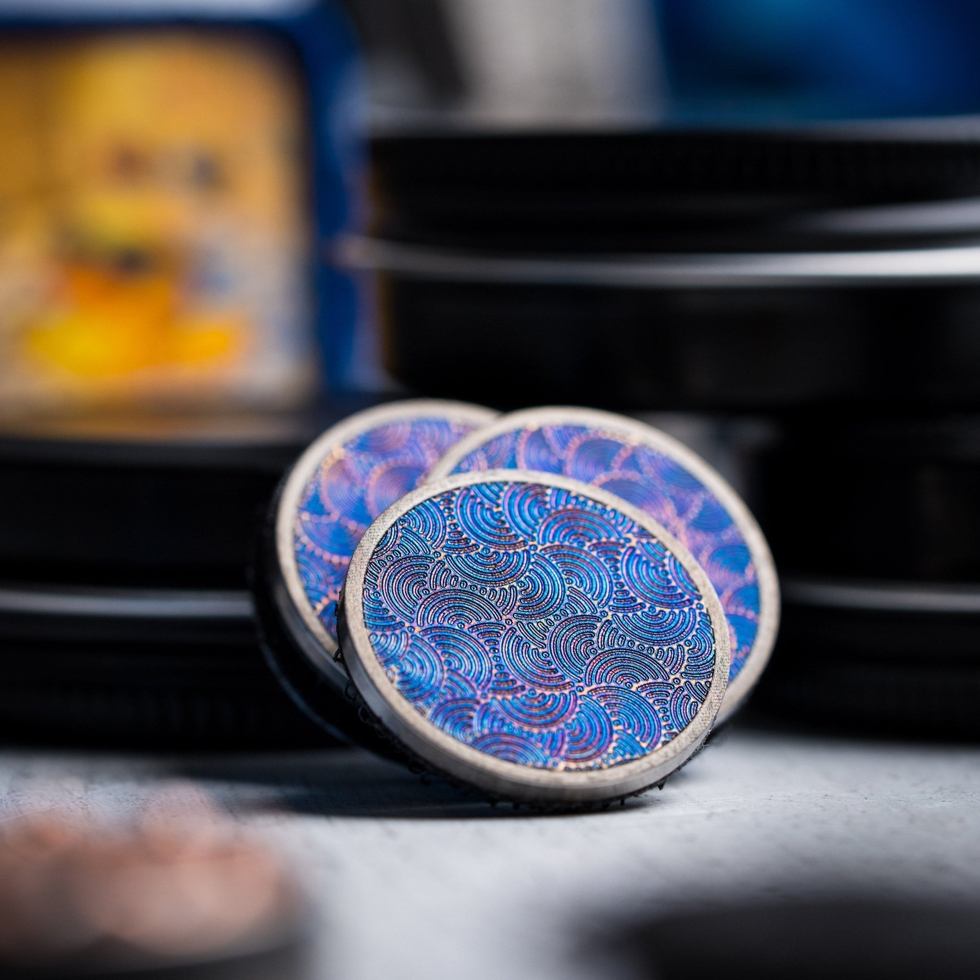 Drop Date (06/17): Limitless x URBAN Chaos Seigaiha™ Titanium Round Patch - URBAN EDC®