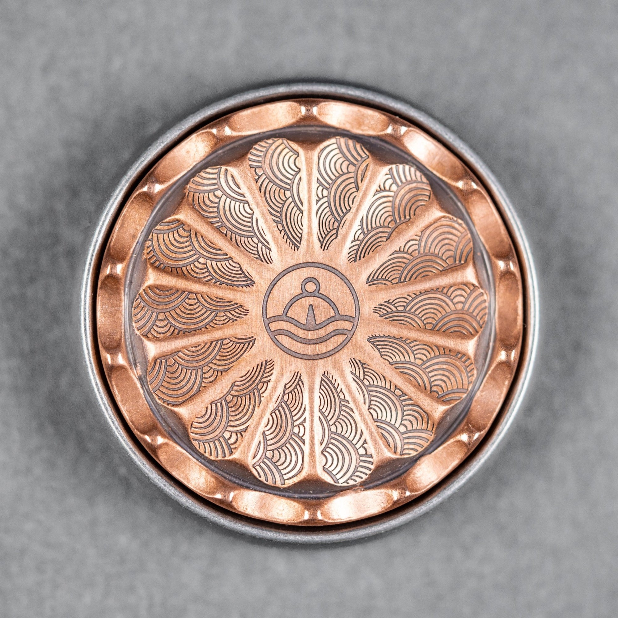 Drop Date (06/17): Umburry x URBAN Mid-Size Spoked Haptic Coin - Copper & Titanium - URBAN EDC®