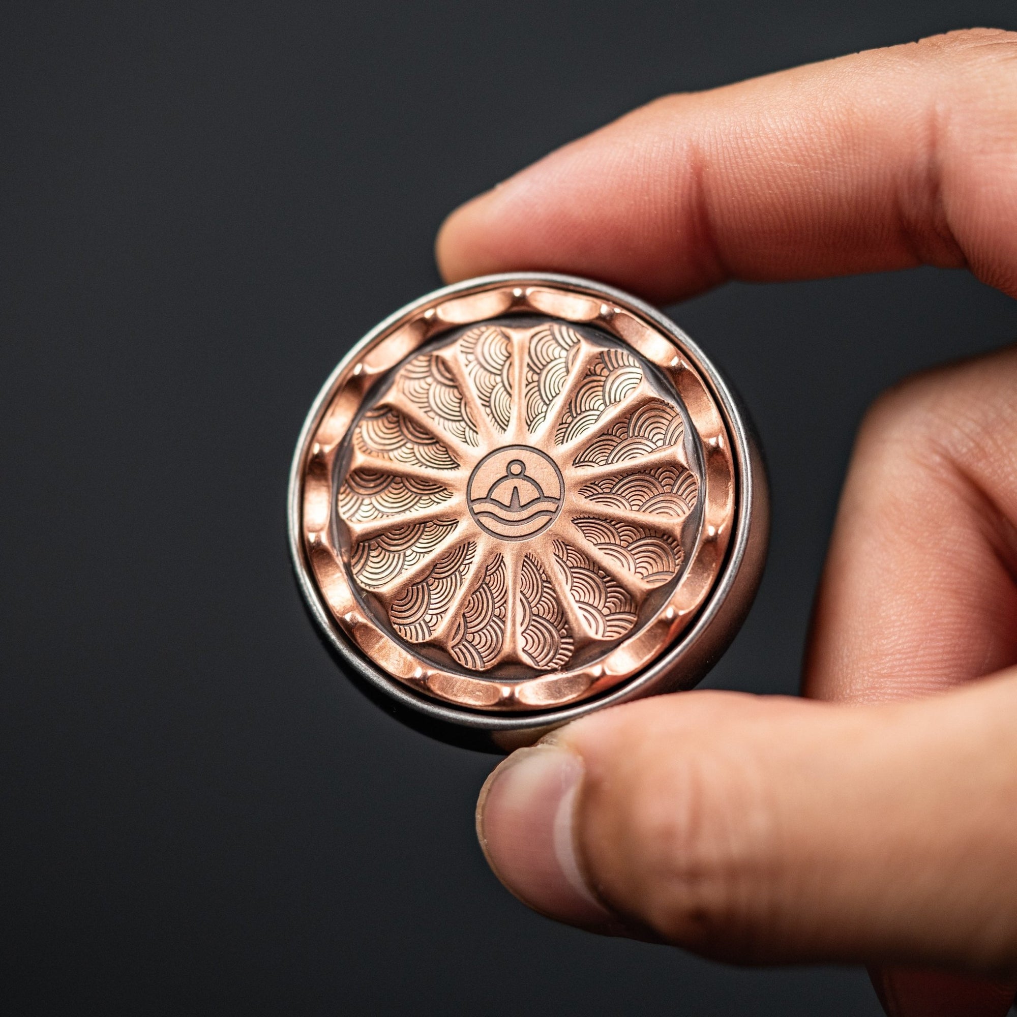 Drop Date (06/17): Umburry x URBAN Mid-Size Spoked Haptic Coin - Copper & Titanium - URBAN EDC®