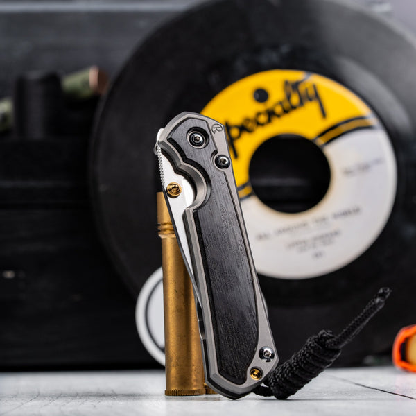 Drop Date (06/24): Chris Reeve Small Sebenza 31 - Drop Point Magnacut & Glass Blasted Titanium w/ Bog Oak Inlay - URBAN EDC®