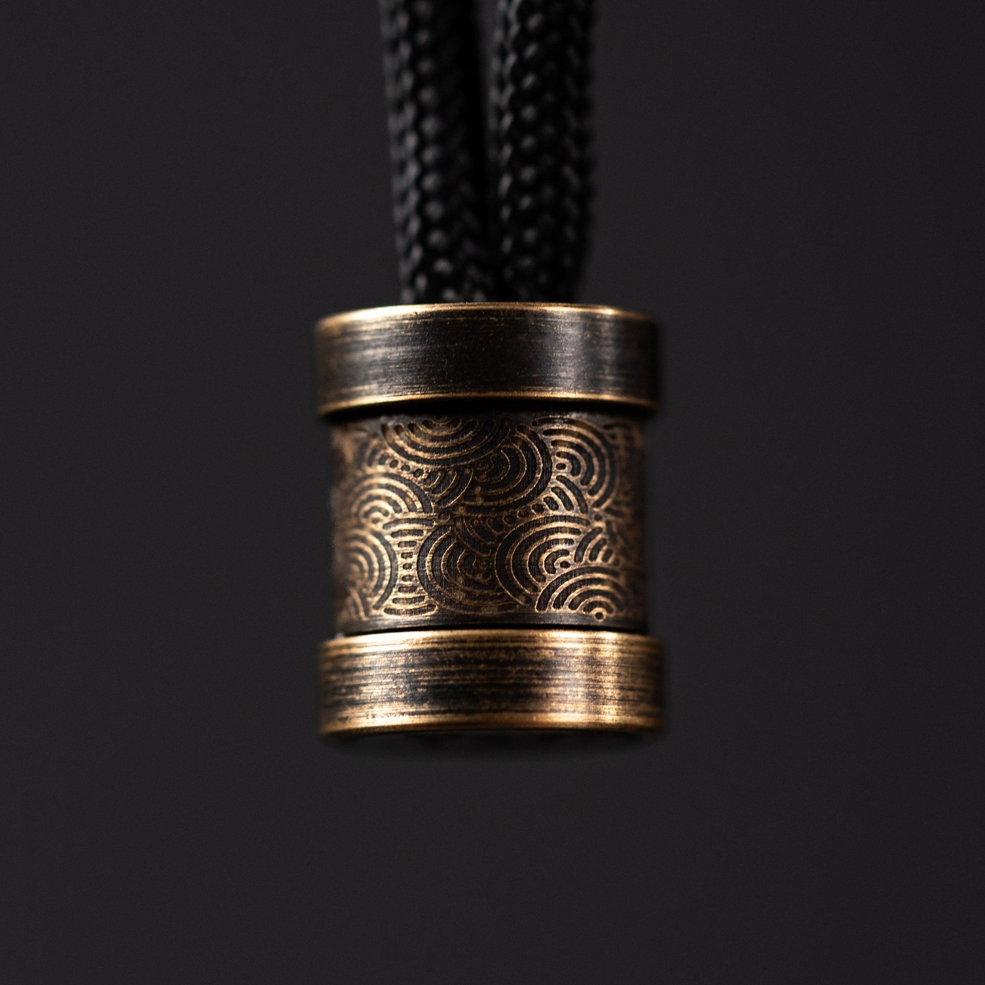 Drop Date (06/24): Collins Trace Manufacturing x URBAN 'The End' Bead - Aged Brass Chaos Seigaiha™ - URBAN EDC®