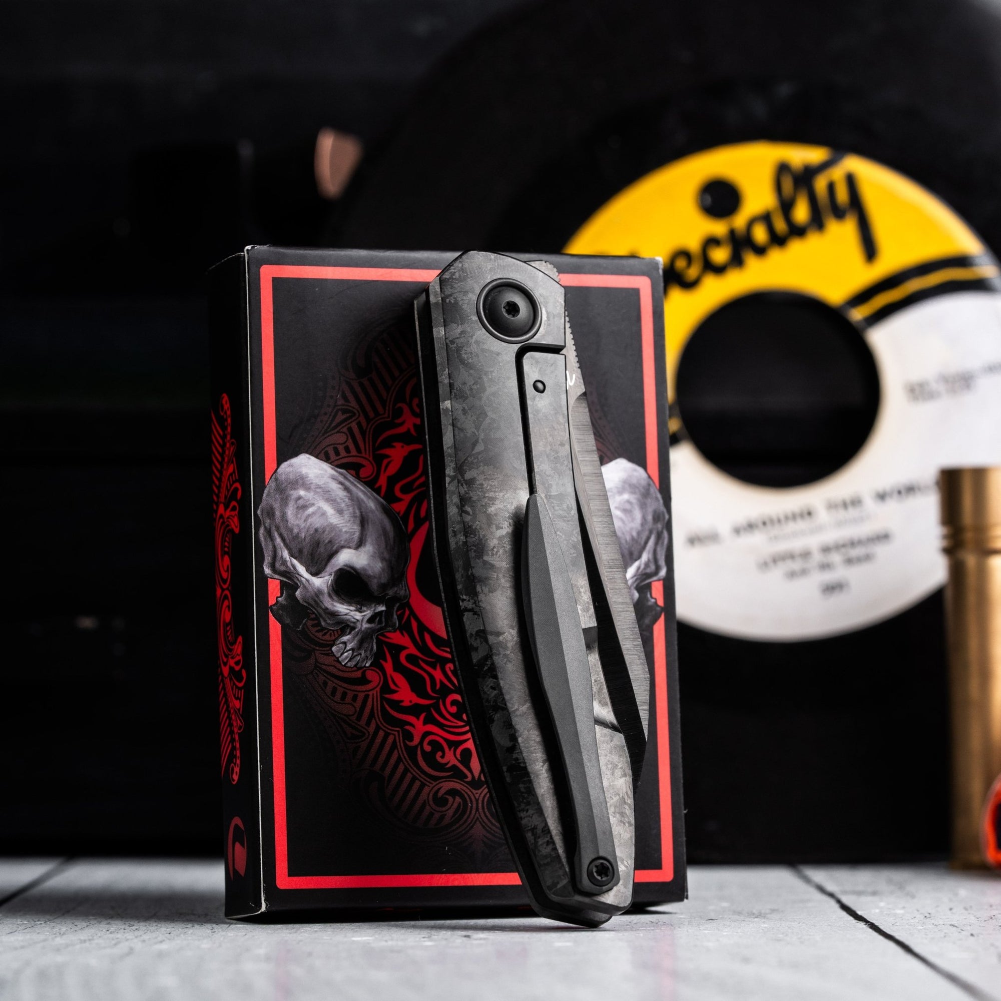 Drop Date (06/24): URBAN Chimarra - Belt Satin DLC Magnacut & Black Crystal Titanium w/ Zirc Pivot Collar & Clip - URBAN EDC®