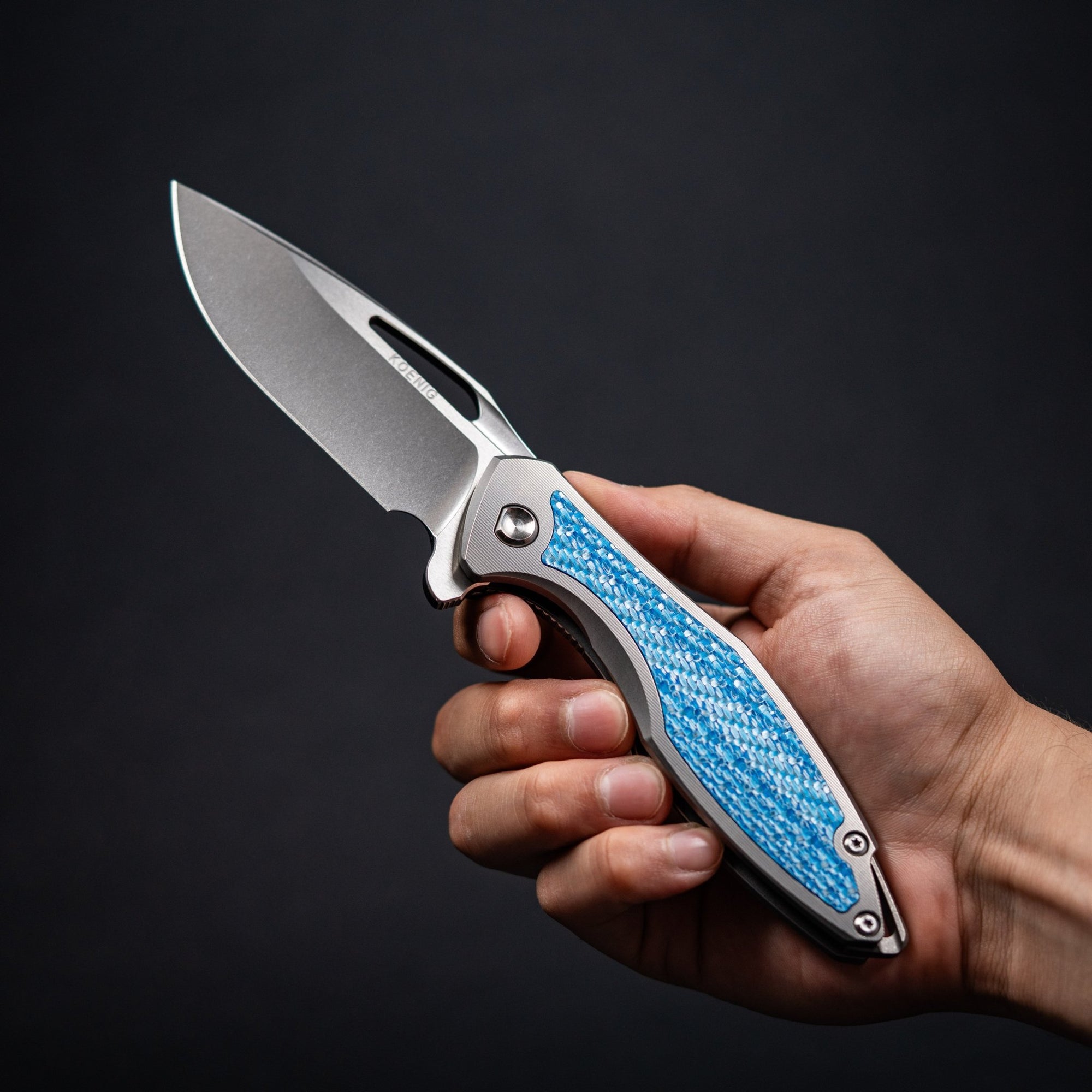 Drop Date (07/01): Koenig Arius Flipper - Brightwashed w/ Polished Flats M398 & Titanium w/ Twill Inlay - URBAN EDC®