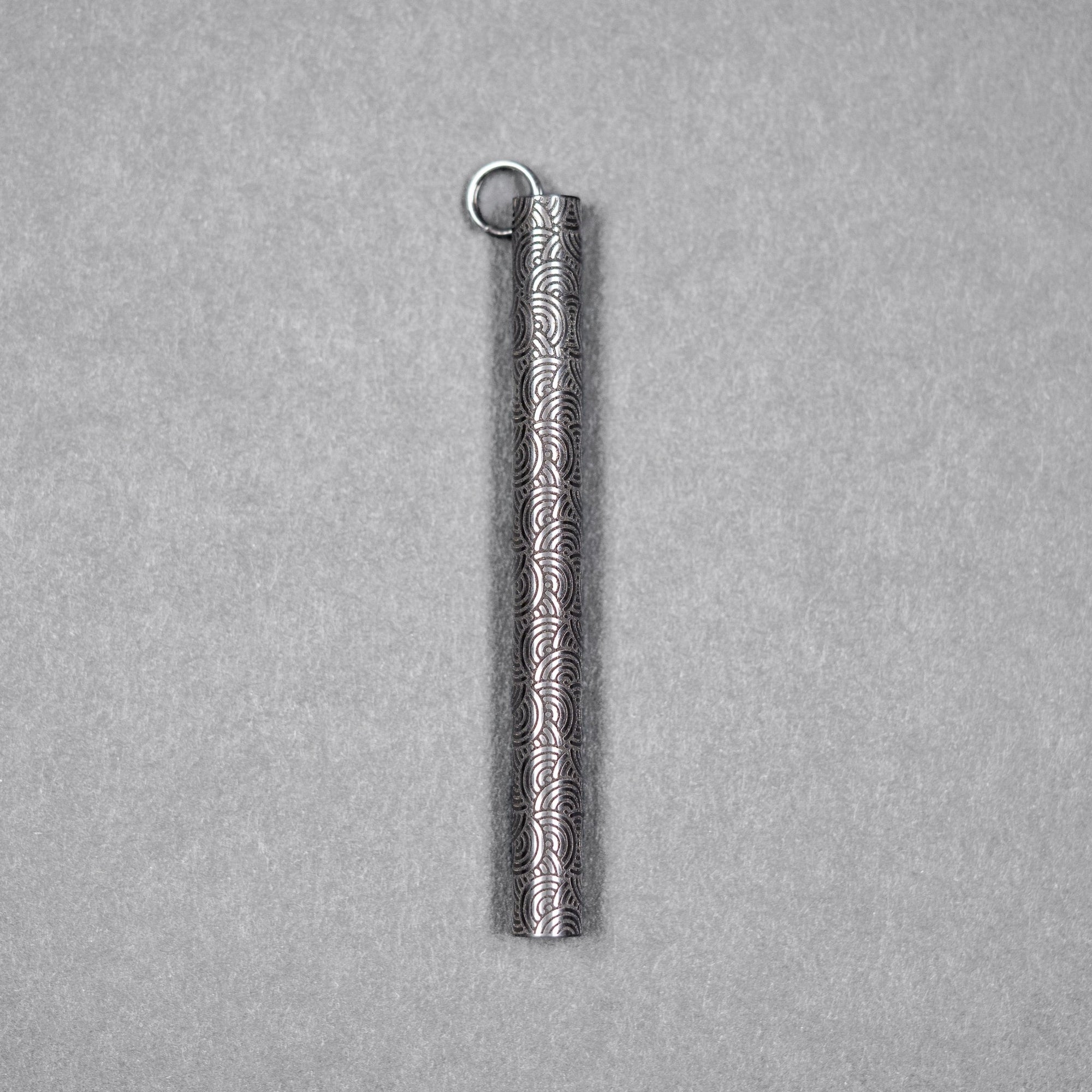 Drop Date (07/08): Blank Forces x URBAN CHROMA EDC Ink Keychain Pen - Titanium w/ Chaos Seigaiha™ - URBAN EDC®
