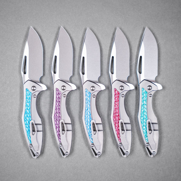 Drop Date (07/08): Koenig Mini Arius Flipper - Brightwashed w/ Polished Flats M390 & Titanium w/ Twill Inlay - URBAN EDC®