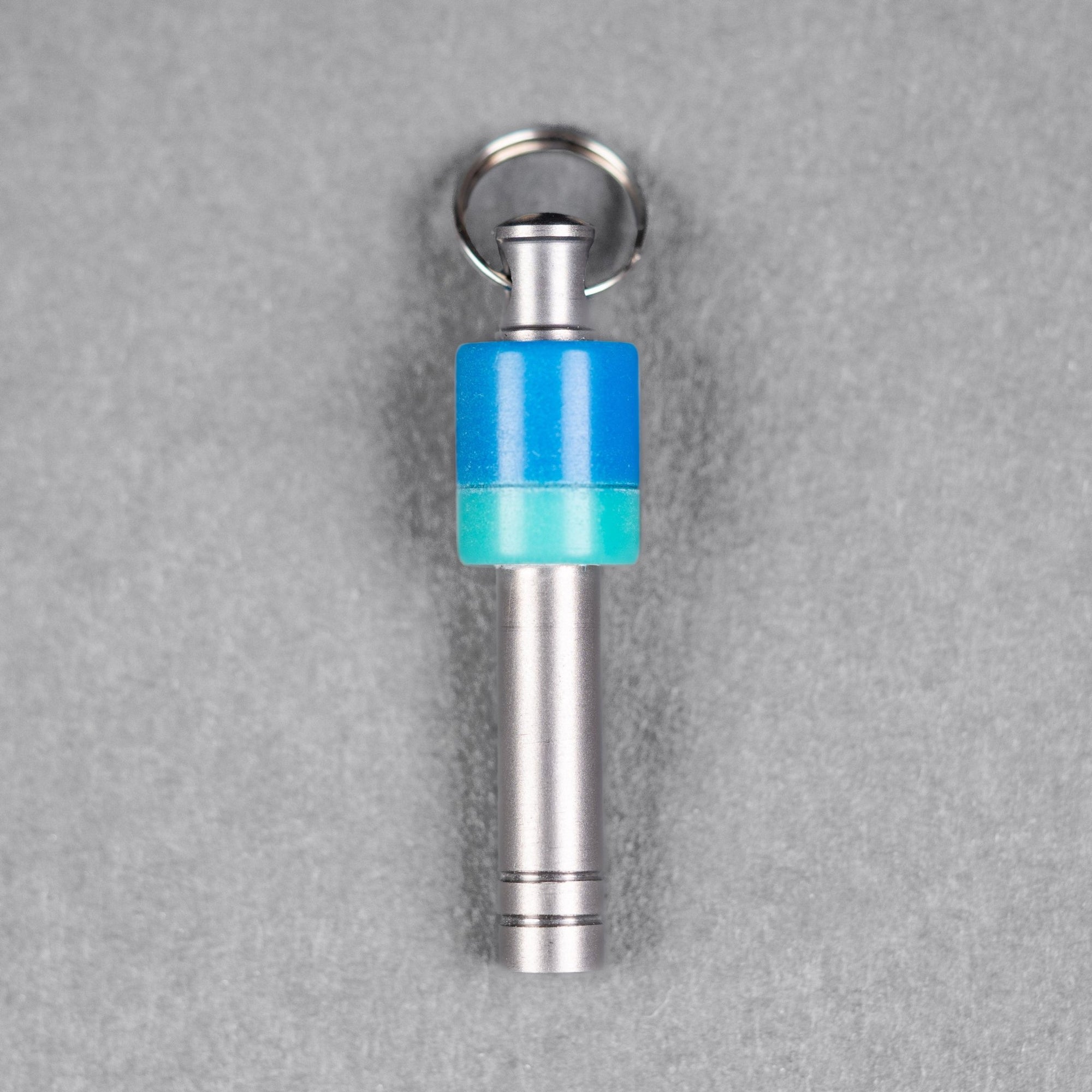 Drop Date (07/15): Fiddle Foundry Whistle - Titanium w/ Blue Hyperglow (Custom) - URBAN EDC®