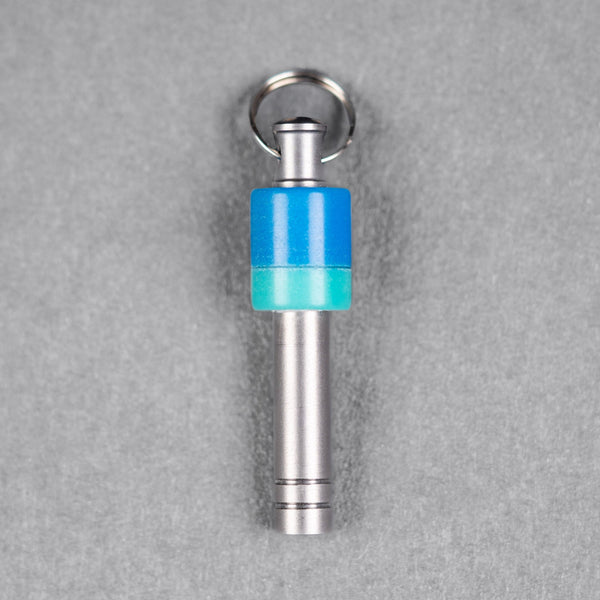 Drop Date (07/15): Fiddle Foundry Whistle - Titanium w/ Blue Hyperglow (Custom) - URBAN EDC®