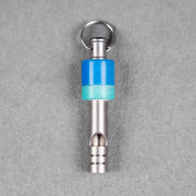 Drop Date (07/15): Fiddle Foundry Whistle - Titanium w/ Blue Hyperglow (Custom) - URBAN EDC®