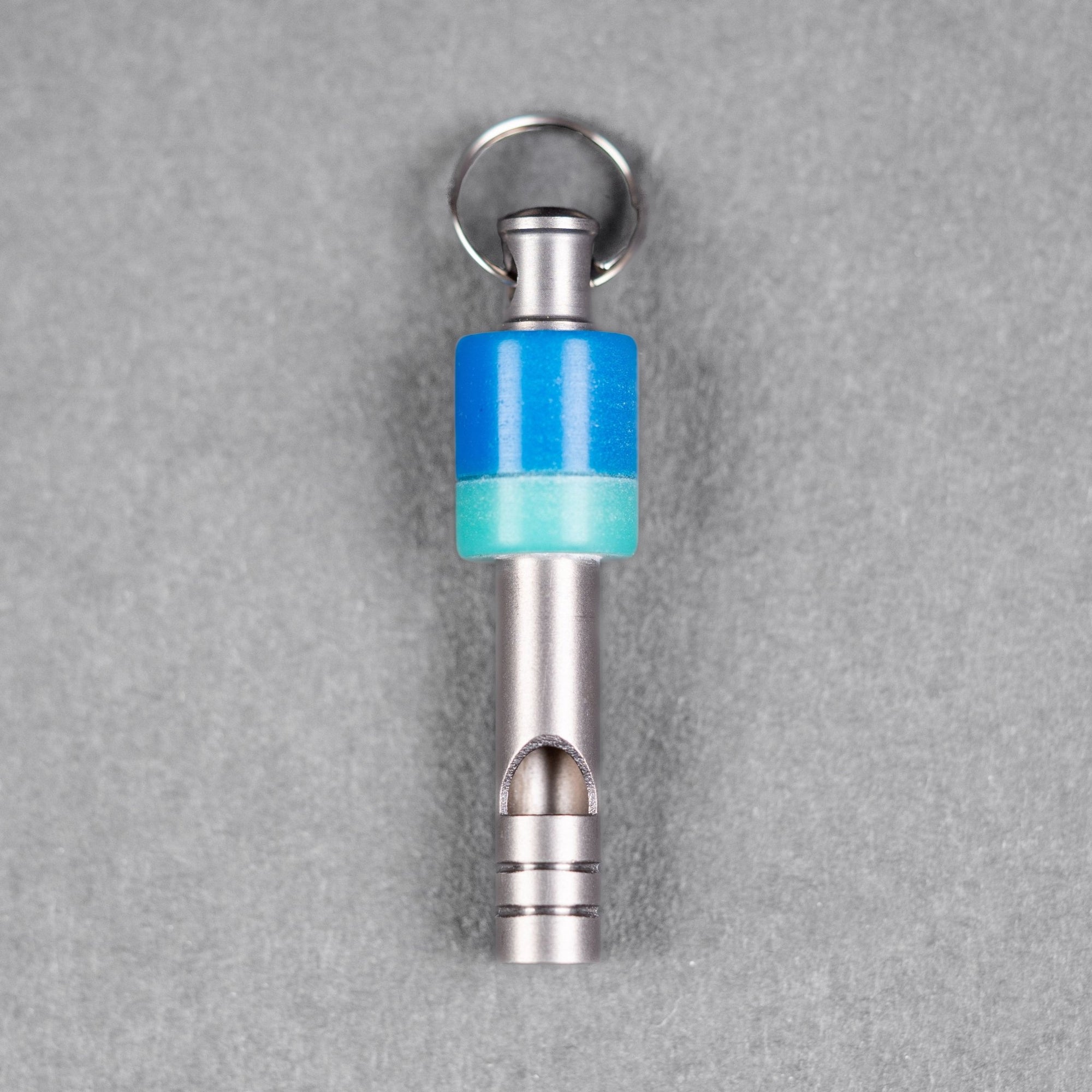 Drop Date (07/15): Fiddle Foundry Whistle - Titanium w/ Blue Hyperglow (Custom) - URBAN EDC®