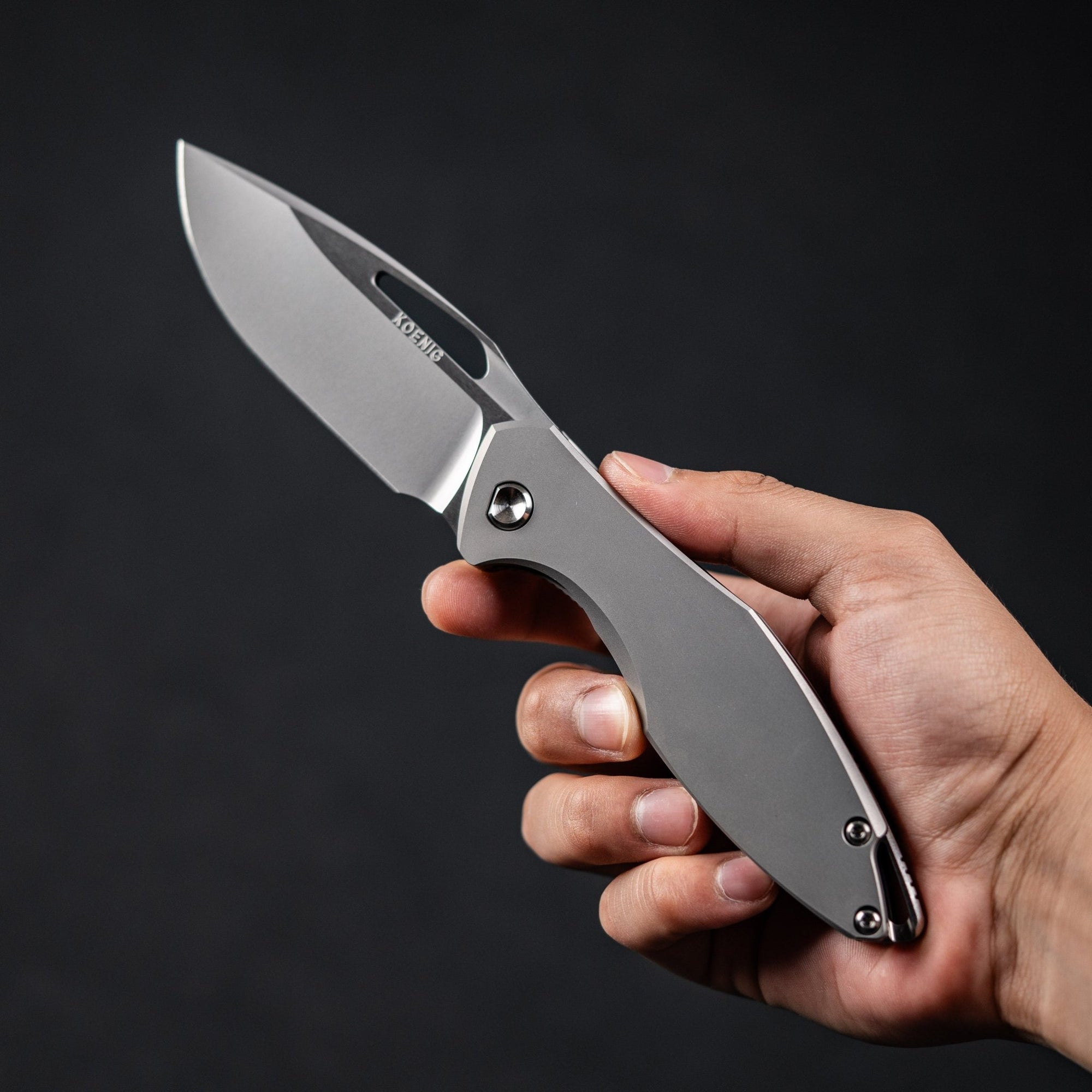 Drop Date (07/15): Koenig Arius Non-Flipper - Burnished w/ Polished Flats M390 & Smooth Titanium - URBAN EDC®