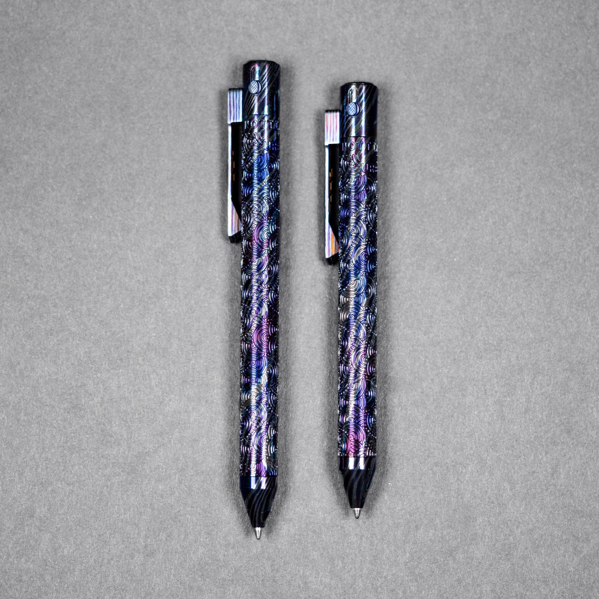 Drop Date (07/15): Nottingham Tactical x URBAN TiButton Single Lock Pen - DarkTi w/ Chaos Seigaiha™ - URBAN EDC®