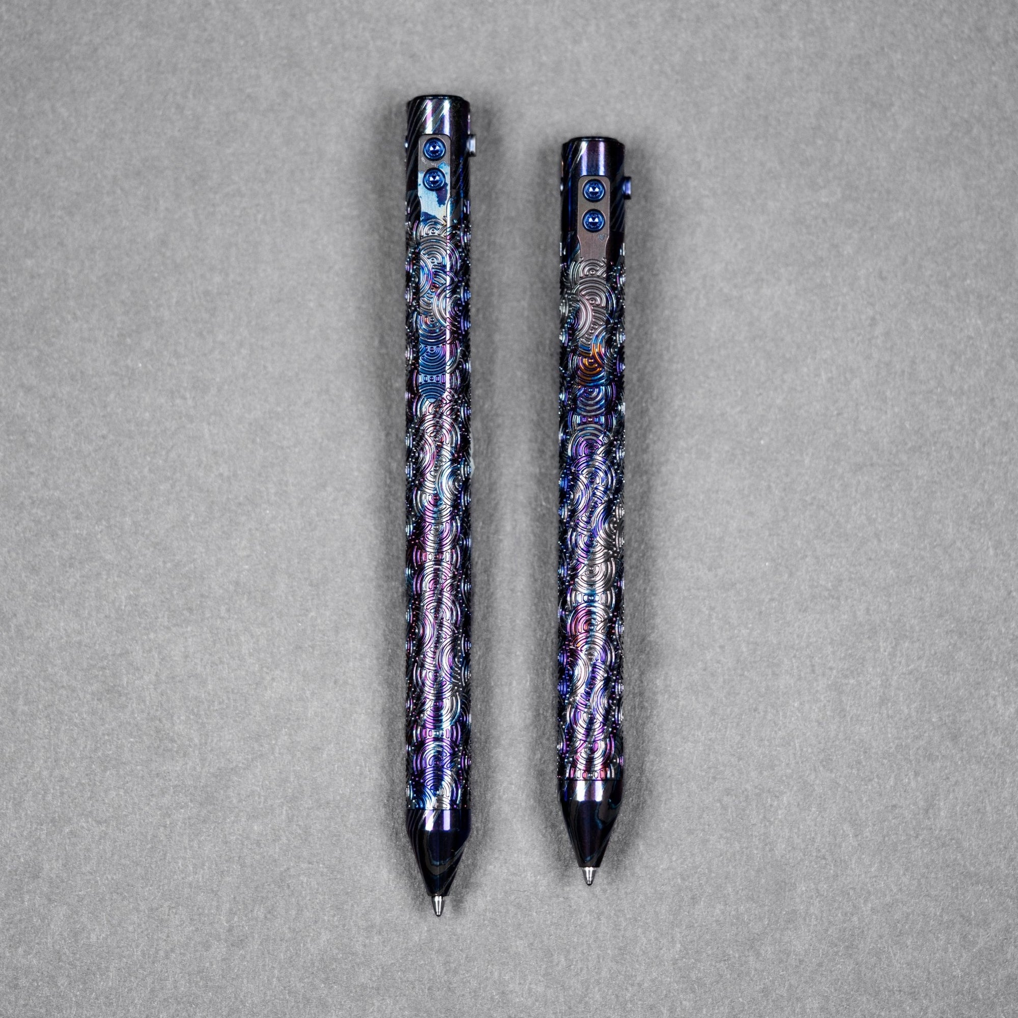 Drop Date (07/15): Nottingham Tactical x URBAN TiButton Single Lock Pen - DarkTi w/ Chaos Seigaiha™ - URBAN EDC®