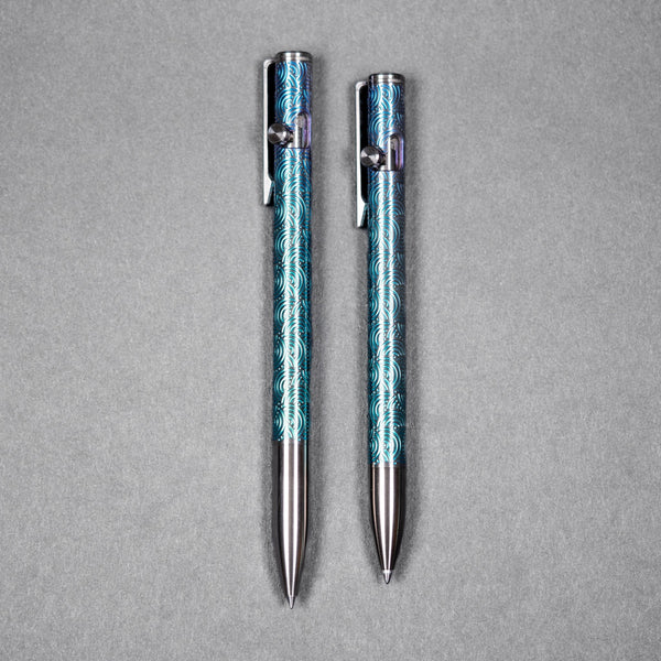 Drop Date (07/15): Q3D x URBAN Bolt Action Pen - TItanium Fade & Machined Clip w/ Chaos Seigaiha™ - URBAN EDC®