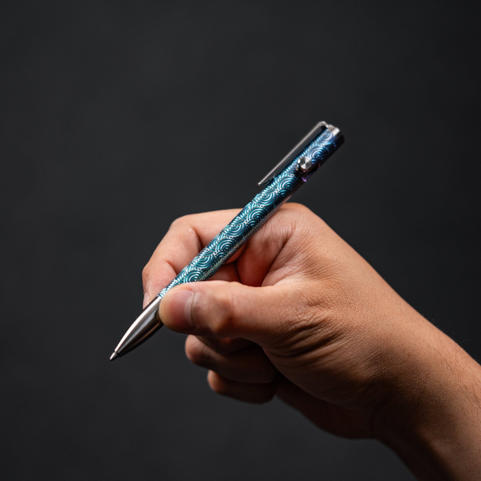 Drop Date (07/15): Q3D x URBAN Bolt Action Pen - TItanium Fade & Machined Clip w/ Chaos Seigaiha™ - URBAN EDC®
