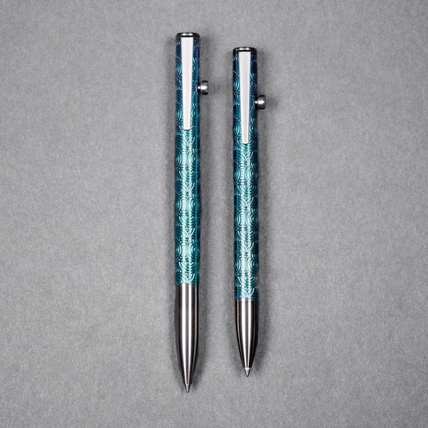 Drop Date (07/15): Q3D x URBAN Bolt Action Pen - TItanium Fade & Machined Clip w/ Chaos Seigaiha™ - URBAN EDC®