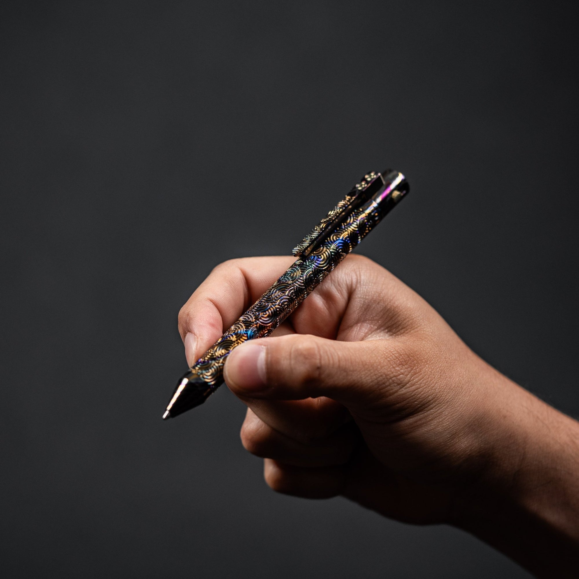 Drop Date (07/22): Nottingham Tactical x URBAN TiButton Single Lock Pen - ZircuTi w/ Chaos Seigaiha™ - URBAN EDC®