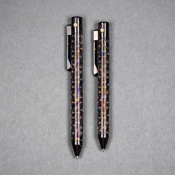 Drop Date (07/22): Nottingham Tactical x URBAN TiButton Single Lock Pen - ZircuTi w/ Chaos Seigaiha™ - URBAN EDC®