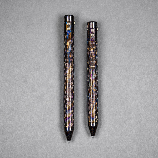 Drop Date (07/22): Nottingham Tactical x URBAN TiButton Single Lock Pen - ZircuTi w/ Chaos Seigaiha™ - URBAN EDC®