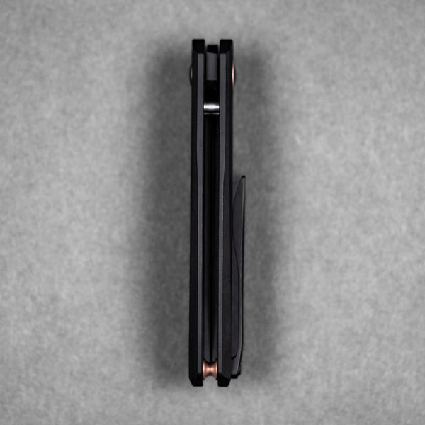 Drop Date (07/22): URBAN Chimarra - Blackwashed Magnacut & Blackwashed Titanium w/ Copper Pivot Collar & Backspacer - URBAN EDC®