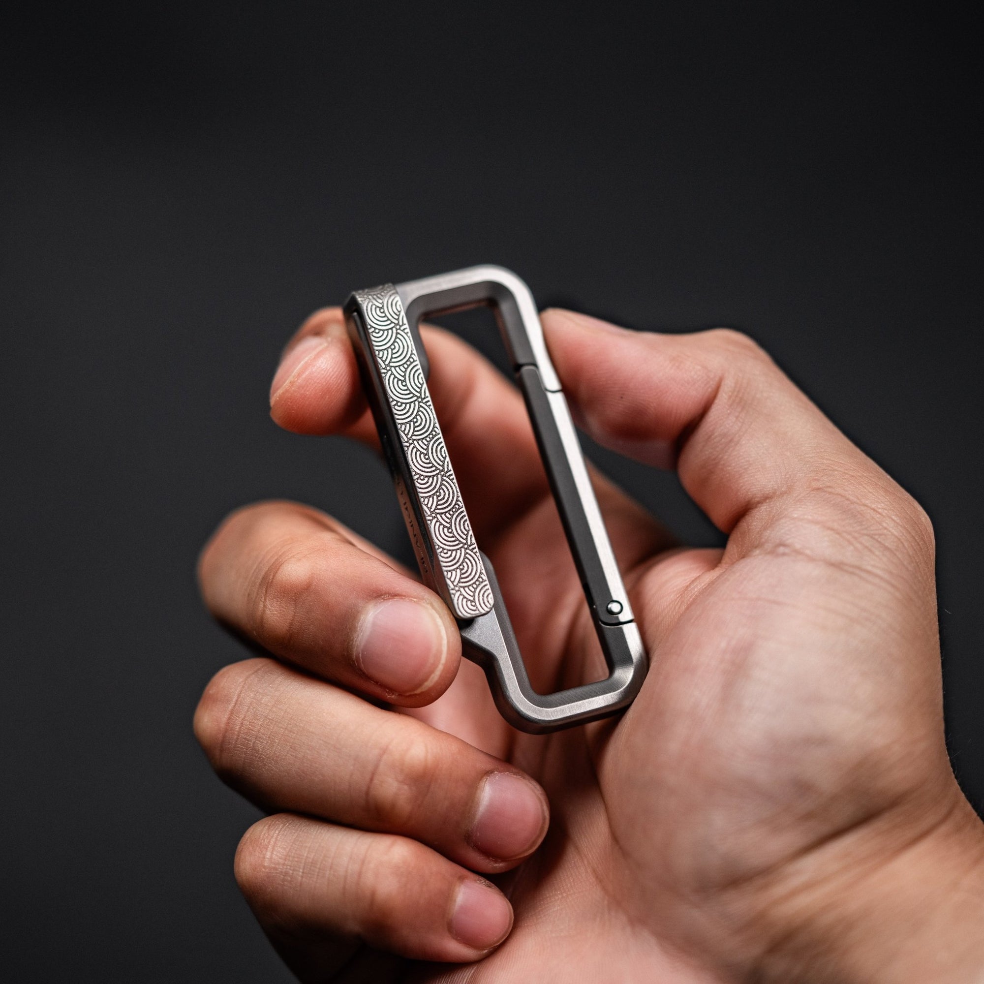 Drop Date (07/29): Blank Forces x URBAN HyperLink Original Carabiner - Titanium w/ Chaos Seigaiha™ - URBAN EDC®