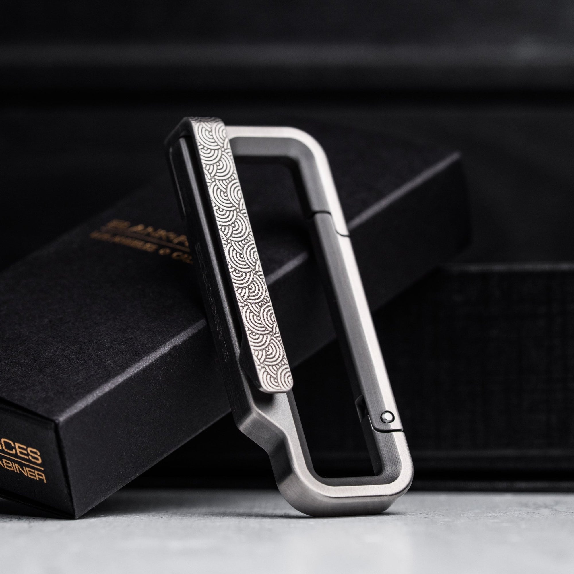 Drop Date (07/29): Blank Forces x URBAN HyperLink Original Carabiner - Titanium w/ Chaos Seigaiha™ - URBAN EDC®