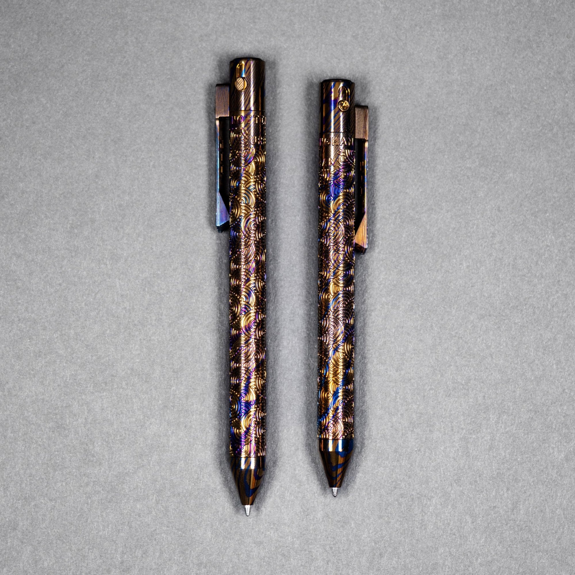 Drop Date (07/29): Nottingham Tactical x URBAN TiButton Single Lock Pen - MokuTi w/ Chaos Seigaiha™ - URBAN EDC®
