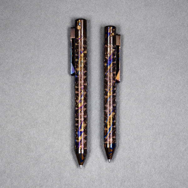 Drop Date (07/29): Nottingham Tactical x URBAN TiButton Single Lock Pen - MokuTi w/ Chaos Seigaiha™ - URBAN EDC®