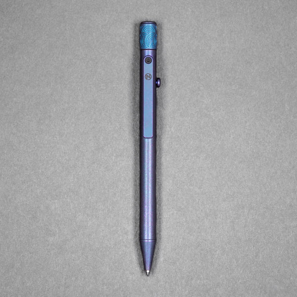 Drop Date (07/29): Novel Carry x URBAN Axial Spinner Pen - Blurple Titanium w/ Blurple Titanium Chaos Seigaiha™ Bead - URBAN EDC®