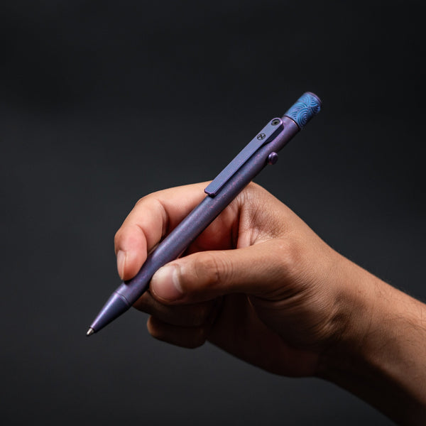 Drop Date (07/29): Novel Carry x URBAN Axial Spinner Pen - Blurple Titanium w/ Blurple Titanium Chaos Seigaiha™ Bead - URBAN EDC®