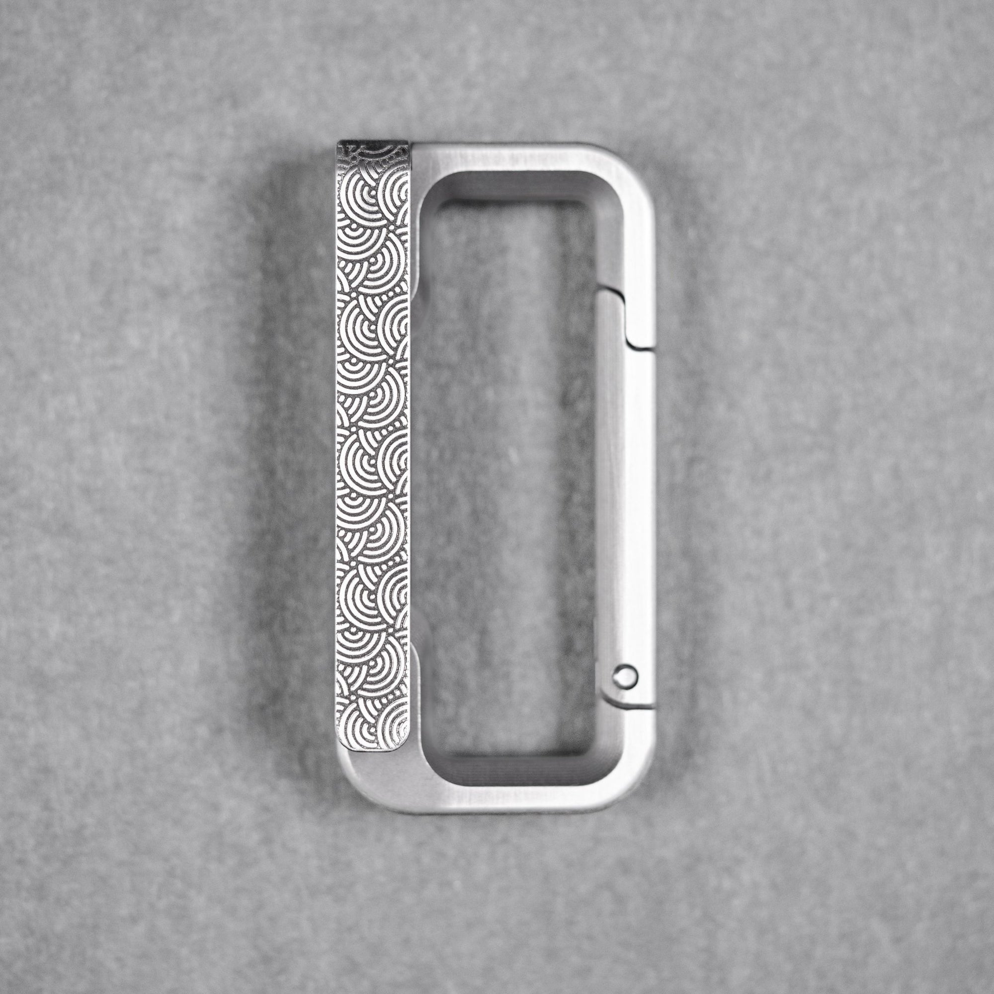 Drop Date (08/05): Blank Forces x URBAN HyperLink Micro Carabiner - Titanium w/ Chaos Seigaiha™ - URBAN EDC®