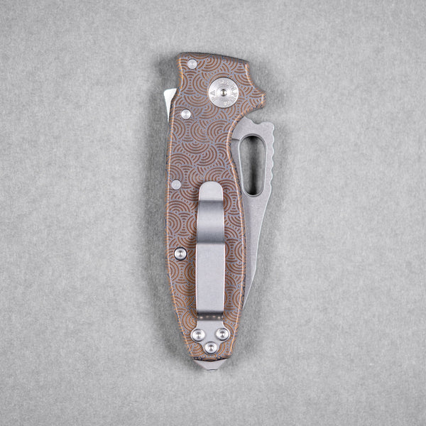 Drop Date (08/05): Demko x URBAN Shark-A-Tac - Magnacut Clip Point & Blue Titanium w/ Bronze Chaos Seigaiha™ (Custom) - URBAN EDC®