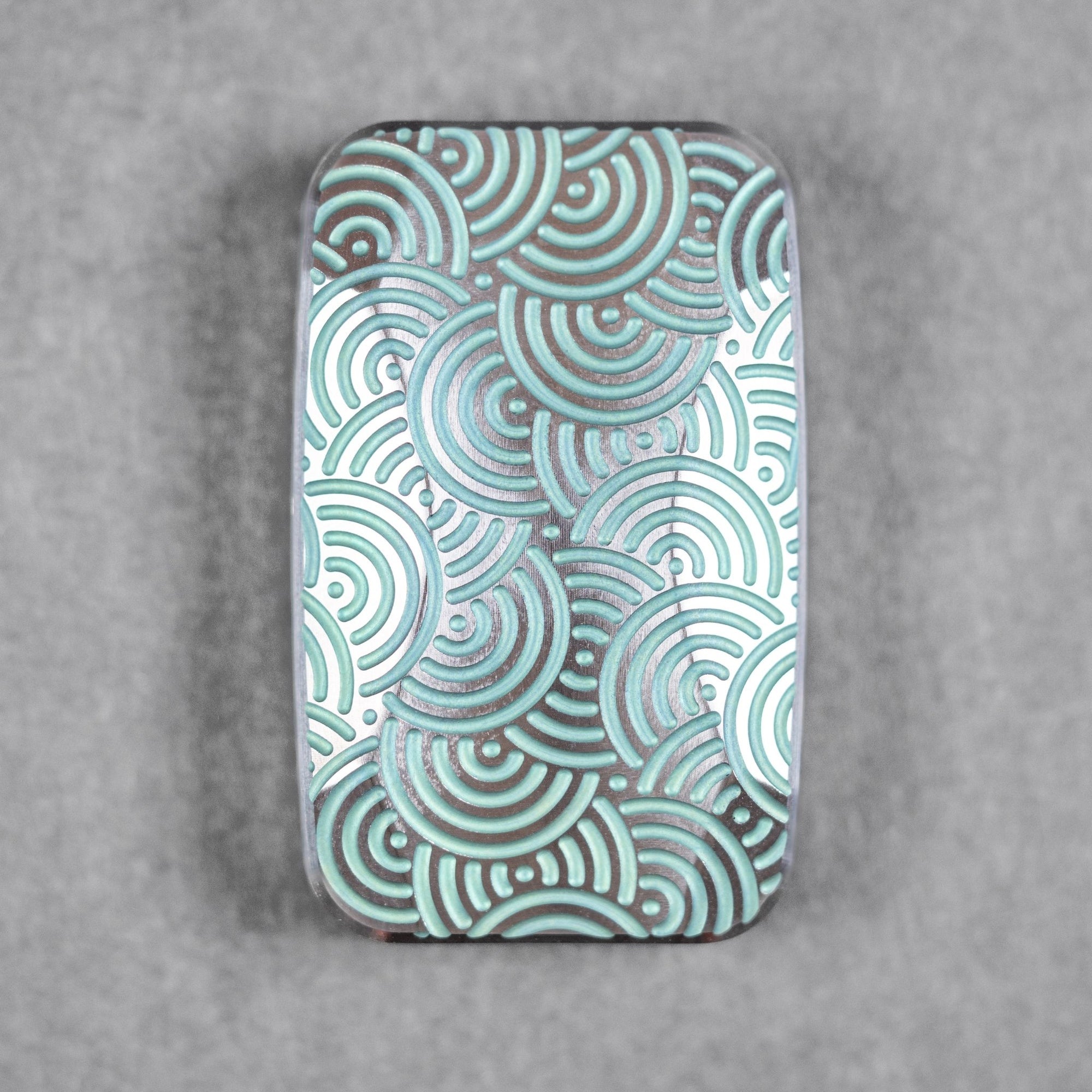 Drop Date (08/05): Magnus x URBAN Squashed Toad Fidget Slider - Green Titanium w/ Chaos Seigaiha™ & SS Swiss Plates - URBAN EDC®