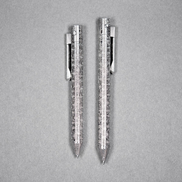 Drop Date (08/12): Nottingham Tactical x URBAN TiButton Single Lock Pen - Odin's Eye Damasteel w/ Chaos Seigaiha™ - URBAN EDC®