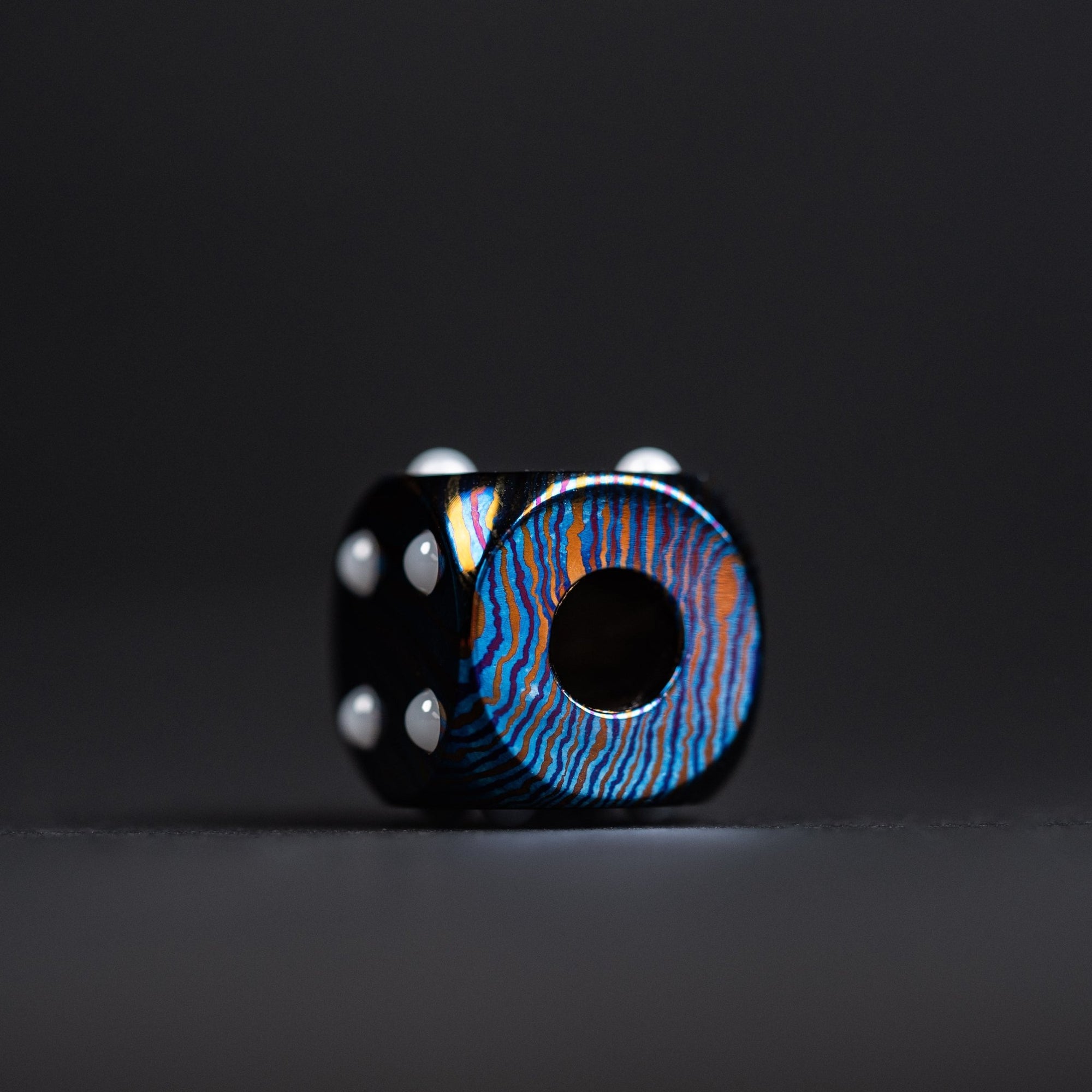 Drop Date (08/12): Umburry Titanium Damascus Dice Lanyard Bead - URBAN EDC®