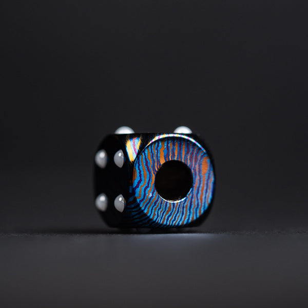 Drop Date (08/12): Umburry Titanium Damascus Dice Lanyard Bead - URBAN EDC®