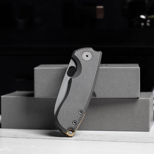 Drop Date (08/19): URBAN Jib - Darkwashed Vanax & Darkwashed Titanium Linerlock w/ Bronze Backspacer - URBAN EDC®
