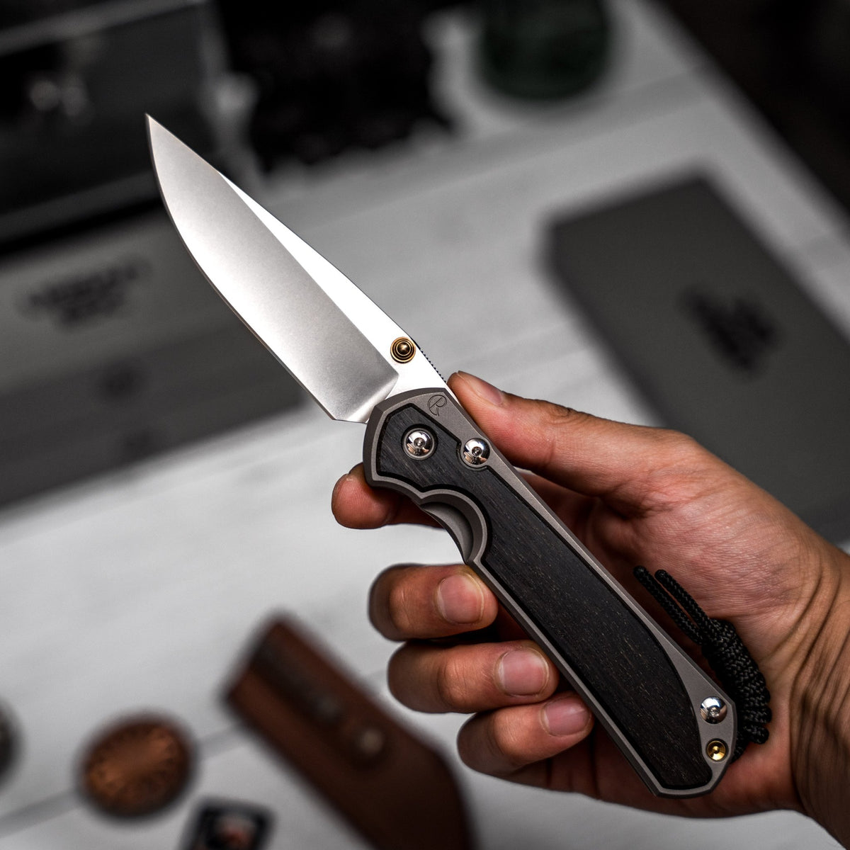Drop Date (08/26): Chris Reeve Large Sebenza 31 - Drop Point Magnacut & Glass Blasted Titanium w/ Bog Oak Inlay - URBAN EDC®