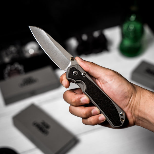 Drop Date (09/02): Chris Reeve Large Sebenza 31 - Insingo Magnacut & Glass Blasted Titanium w/ Bog Oak Inlay - URBAN EDC®